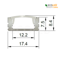LED Aluprofil flach – 2 m Aluminiumprofil mit...