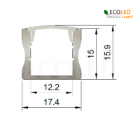 LED Aluprofil HOCH  - 2m Aluminiumprofil mit gefrosteter...