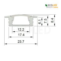 LED Aluprofil FLACH mit FLÜGEL - 2m Aluminiumprofil...
