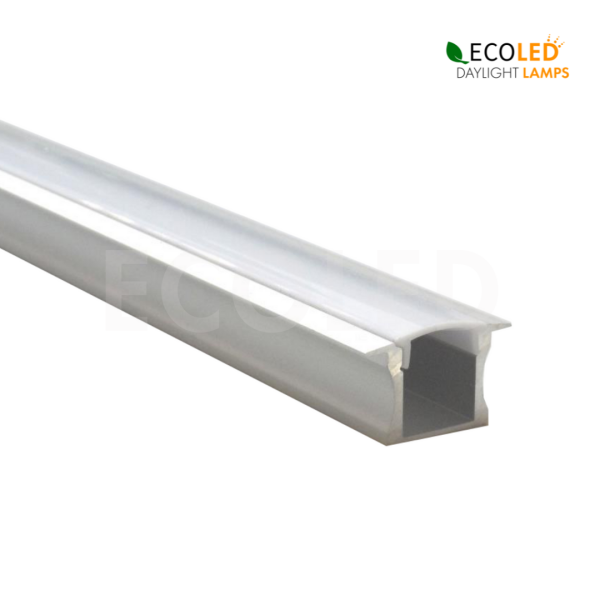 LED Aluprofil HOCH mit FLÜGEL - 2m Aluminiumprofil mit gefrosteter Einpressabdeckung für LED Streifen