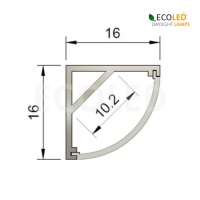 LED Aluprofil Winkel RUND - 2m Aluprofil mit gefrosteter...