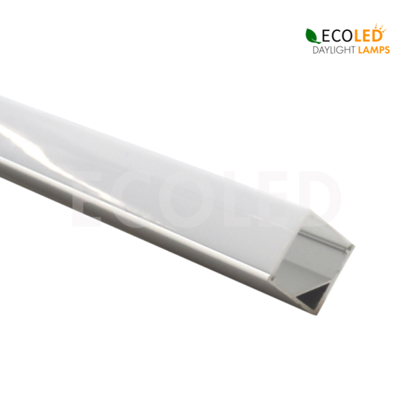 LED Aluprofil Winkel WINKEL - 2m Aluminiumprofil mit gefrosteter Einpressabdeckung für LED Streifen