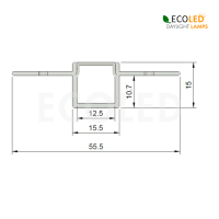 LED Aluprofil TROCKENBAU FLACH - 2m Aluminiumprofil mit gefrosteter Einpressabdeckung und Endkappen für LED Streifen