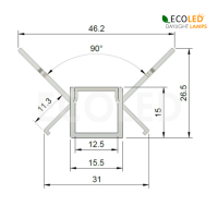 LED Aluprofil TROCKENBAU INNENECK -2m Aluminiumprofil mit gefrosteter Abdeckung und Endkappen für LED Streifen