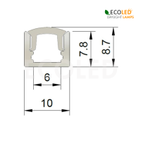 LED Aluprofil FINO - 2m Aluminiumprofil mit gefrosteter...